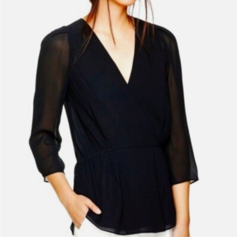 Babaton Alexander Black Silk Top Size Small